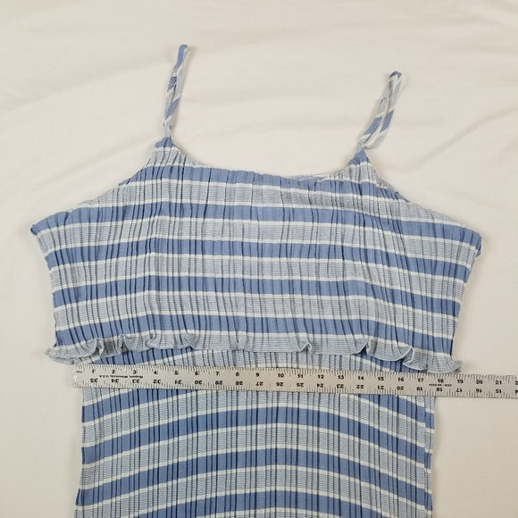 Perfectly Priscilla Blue White Striped Tank Top Summer Blouse Size XL - Picture 10 of 12